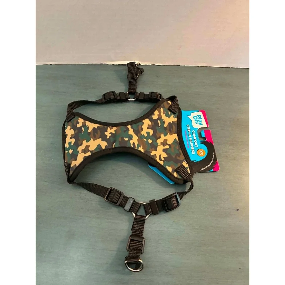 Play On Step-In Harness Dog XS Camo New Comfort Mesh Adjustable Small Pet